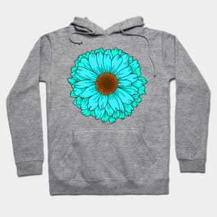 Teal Aqua Blue Green Flower Hoodie